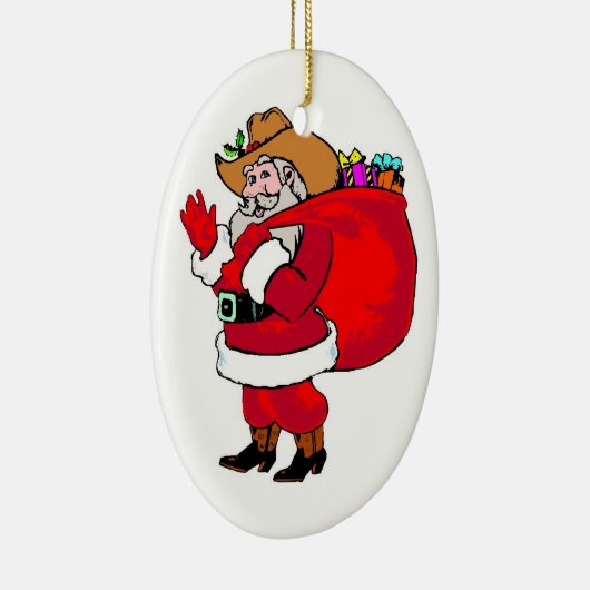 Howdy Santa - Oval Ornament (Rechts)