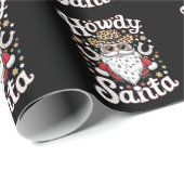 Howdy Santa Western Cowboy Rodeo kerstcadeau Cadeaupapier (Rol Hoek)