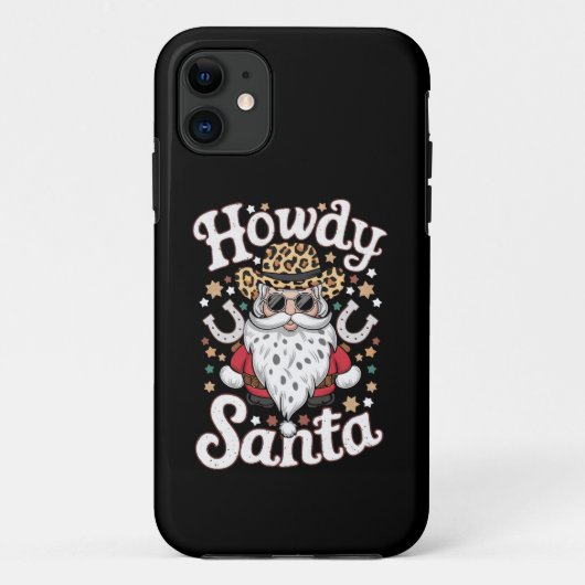 Howdy Santa Western Cowboy Rodeo kerstcadeau Case-Mate iPhone Case (Achterkant)
