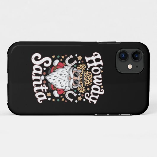 Howdy Santa Western Cowboy Rodeo kerstcadeau Case-Mate iPhone Case (Achterkant (horizontaal))