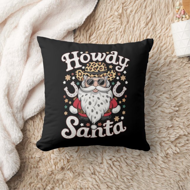 Howdy Santa Western Cowboy Rodeo kerstcadeau Kussen (Deken)