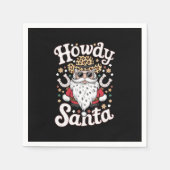 Howdy Santa Western Cowboy Rodeo kerstcadeau Servet (Voorkant)