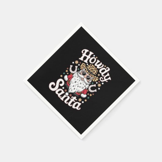 Howdy Santa Western Cowboy Rodeo kerstcadeau Servet (Hoek)