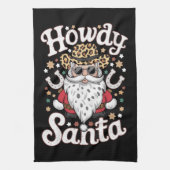 Howdy Santa Western Cowboy Rodeo kerstcadeau Theedoek (Verticaal)
