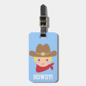 Howdy Schattigee Cowboy Boys gepersonaliseerd Baga Bagagelabel (Voorkant verticaal)