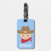 Howdy Schattigee Cowboy Boys gepersonaliseerd Baga Bagagelabel (Achterkant verticaal)