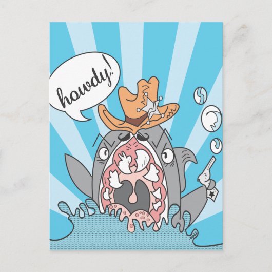 Howdy Shark Briefkaart (Voorkant)
