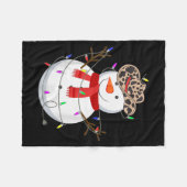 Howdy Snowman Funny Cowboy Hat Western Christmas 2 Fleece Deken (Voorkant (Horizontaal))