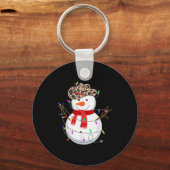 Howdy Snowman Funny Cowboy Hat Western Christmas 2 Sleutelhanger (Voorkant)