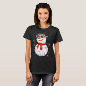 Howdy Snowman Funny Cowboy Hat Western Christmas 2 T-shirt (Voorkant volledig)