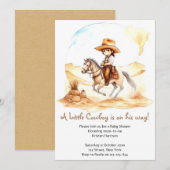 Howdy to Happiness: Cowboy Baby shower Kaart (Voorkant / Achterkant)