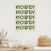 Howdy Typografie Western Wall Ranch Cabin Home Poster (Keuken)