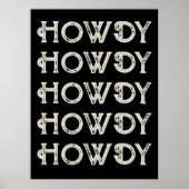 Howdy Typografie Western Wall Ranch Cabin Home Poster (Voorkant)