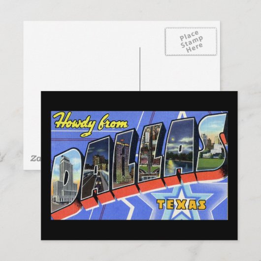 Howdy uit Dallas Texas Briefkaart (Voorkant / Achterkant)
