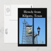Howdy uit Kilgore, Texas, Oil Derricks on Main St. Briefkaart (Voorkant / Achterkant)