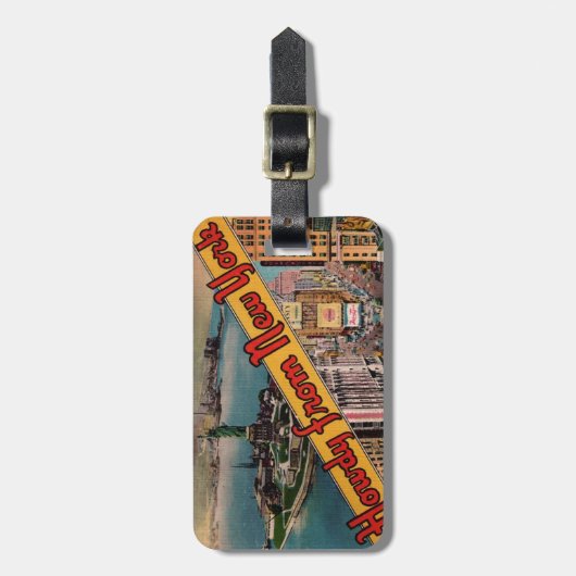 Howdy uit New York Bagagelabel (Voorkant verticaal)