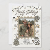 Howdy Vakantiefoto Western Hand getekend lasso Lij Feestdagenkaart (Voorkant)