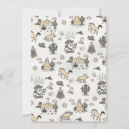 Howdy Vakantiefoto Western Hand getekend lasso Lij Feestdagenkaart (Achterkant)