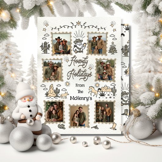 Howdy Vakantiefoto Western Hand getekend lasso Lij Feestdagenkaart