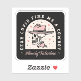 Howdy Valentijn cowboy donkere romance gothic zwar Sticker