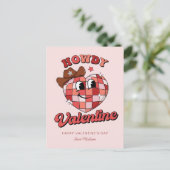Howdy Valentijn Cute Disco Ball Heart Valentijns Briefkaart (Staand voorkant)