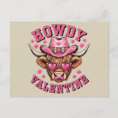 Howdy Valentijn Koe Valentijnse  Da&y Coquette Lie Briefkaart (Voorkant)