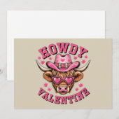 Howdy Valentijn Koe Valentijnse  Da&y Coquette Lie Feestdagenkaart (Voorkant / Achterkant)