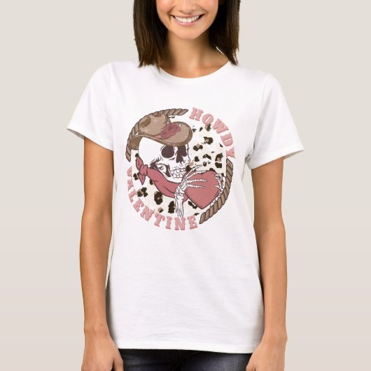 Howdy Valentijn skelet T-shirt (Voorkant)