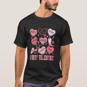 Howdy Valentijn Snoep Hart Groovy Retro Valentijn T-shirt