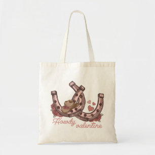 Howdy Valentijn Westerne Hoefijzers Tote Bag