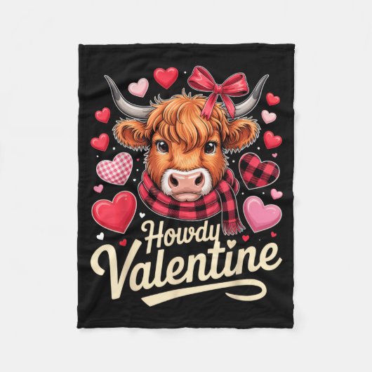 Howdy Valentine Cow Love Outfit For Couples And Af Fleece Deken (Voorkant)