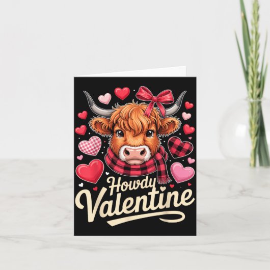 Howdy Valentine Cow Love Outfit For Couples And Af Kaart (Voorkant)