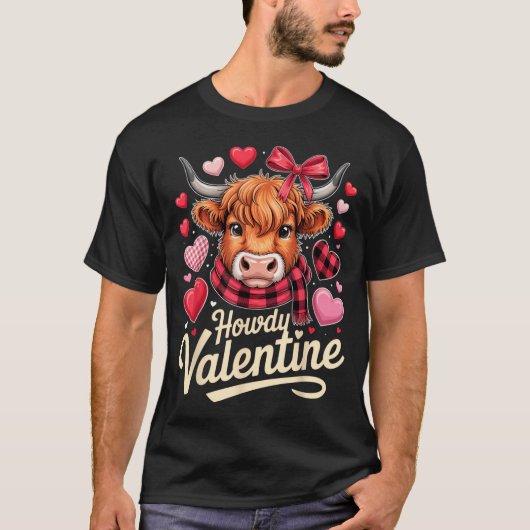 Howdy Valentine Cow Love Outfit For Couples And Af T-shirt (Voorkant)