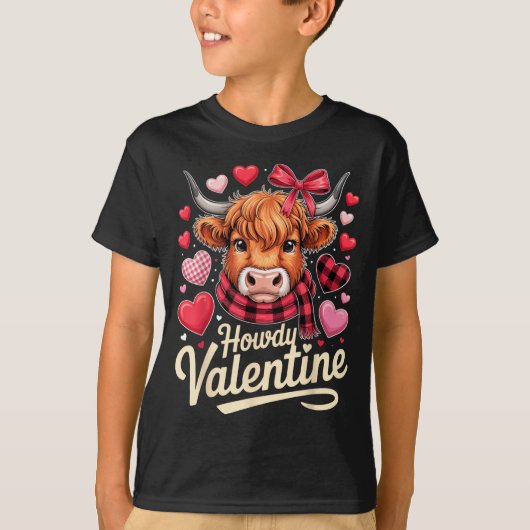 Howdy Valentine Cow Love Outfit For Couples And Af T-shirt (Voorkant)