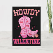 Howdy Valentine Disco Boots Coquette Bow Groovy We Kaart (Voorkant)