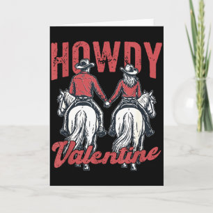 Howdy Valentine Retro Western Koppel Liefde  Kaart