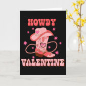 Howdy Valentine Western Boots Country Cowboy Valen Kaart (Gele Bloem)