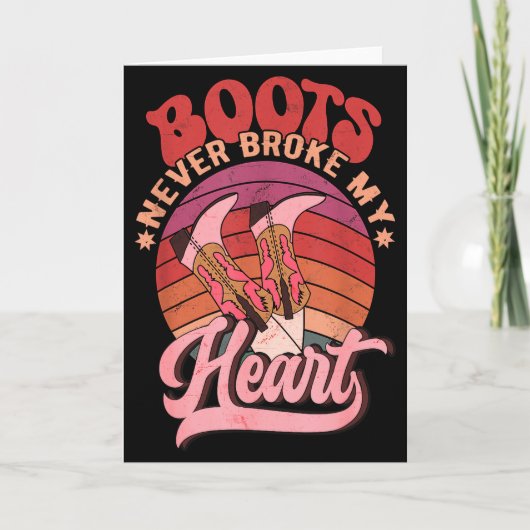 Howdy Valentines Boots Never Broke My Heart Wester Kaart (Voorkant)