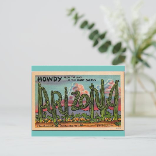 Howdy van Arizona vintage-reis Briefkaart (Staand voorkant)