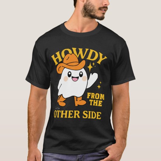 Howdy van de andere kant Ghost Halloween Shirt (Voorkant)