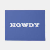 "Howdy" Welkom of Naam, Blauw & Wit Deurmat (Voorkant)