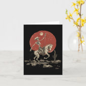 Howdy Western Cowboy Skeleton Riding Horse  Kaart (Gele Bloem)