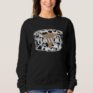 Howdy Western Koeienhuid Leopard Bull Skull Texas  Trui