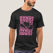 Howdy Western Rodeo Land Southern Cowgirl Vinta T-shirt (Voorkant)