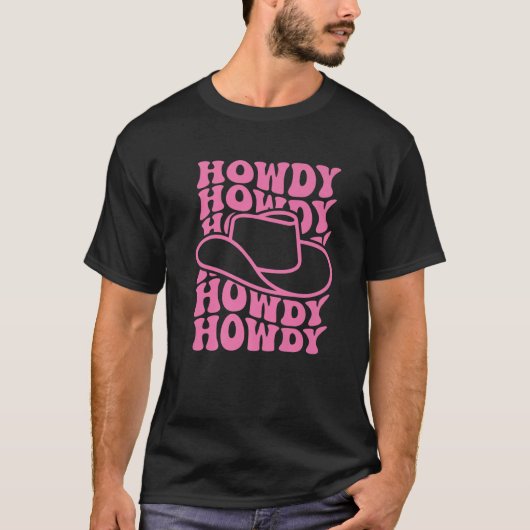 Howdy Western Rodeo Land Southern Cowgirl Vinta T-shirt (Voorkant)