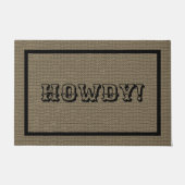 Howdy Western Rustic Welkom Mat | Grote deurmat (Voorkant)