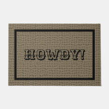 Howdy Western Rustic Welkom Mat | Grote deurmat