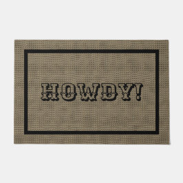 Howdy Western Rustic Welkom Mat | Grote deurmat