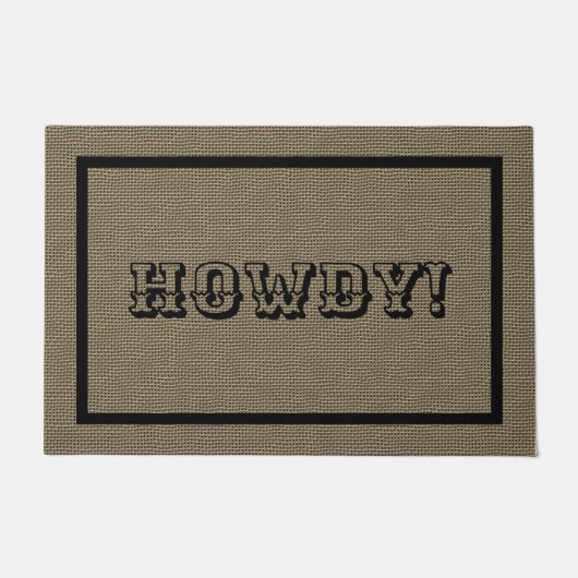 Howdy Western Rustic Welkom Mat | Grote deurmat (Voorkant)