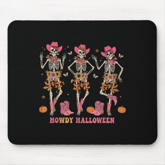 Howdy Western Skeleton Cowgirls Dancing Halloween  Muismat (Voorkant)